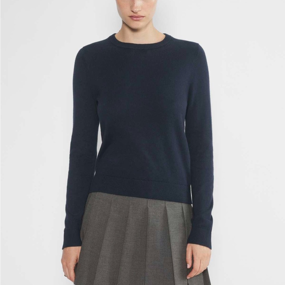 Sunday Best Aritzia Navy Blue Total Eclipse Cashmere Blend Citron Sweater Sze XS